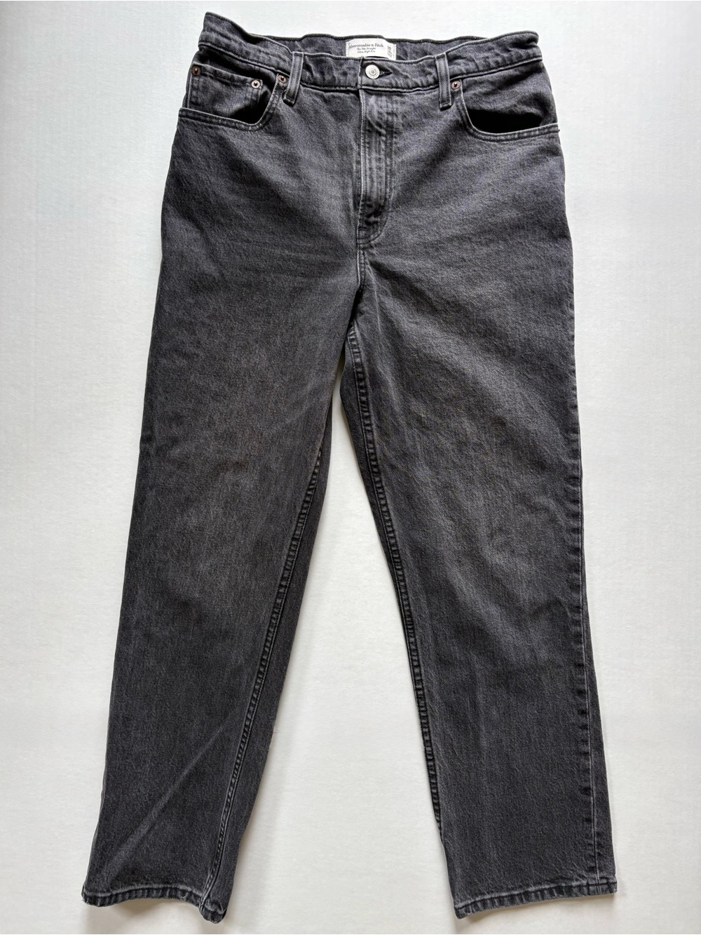 Abercrombie 90s Straight Ultra High Rise Black Jeans 30 10S